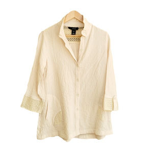 Ali Miles cream colored small shirt